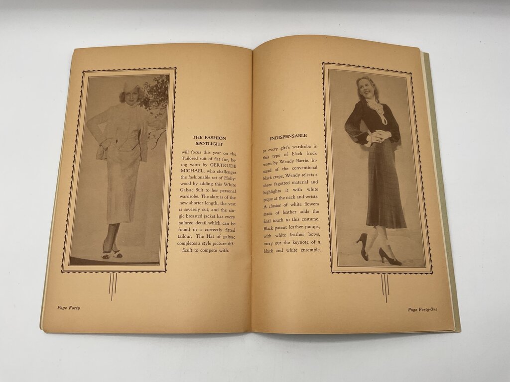 Vintage Foods and Fashions of 1936 with the Compliments of New Silver Theatre in Greenville, Michigan 64 Page Booklet /sb