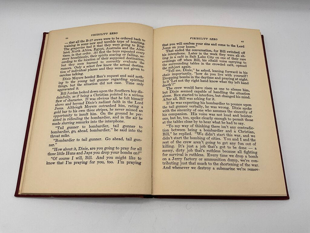 Visibility Zero by Bernard Palmer, Published by Zondervan Publishing House in Grand Rapids, Michigan 1944 - 2nd Edition Hardcover Book /sb