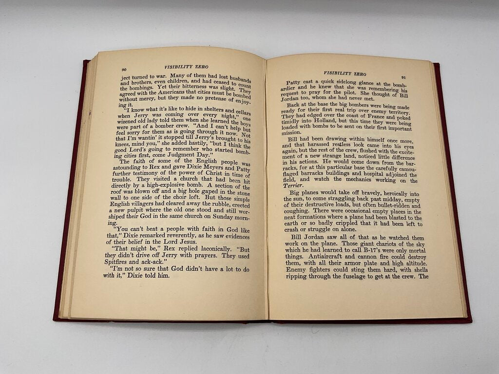 Visibility Zero by Bernard Palmer, Published by Zondervan Publishing House in Grand Rapids, Michigan 1944 - 2nd Edition Hardcover Book /sb