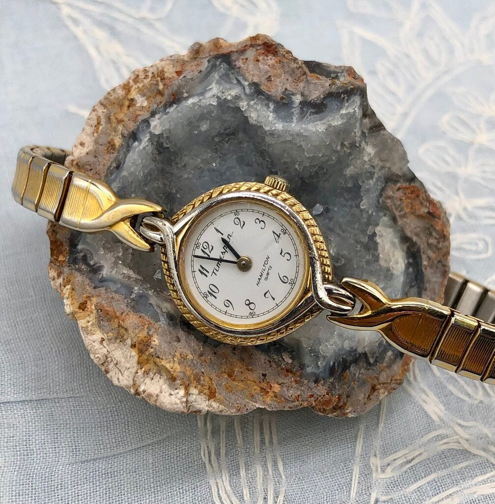 Vintage Ladies Timespan Hamilton 2 Tone Quartz Wristwatch 8116 /b