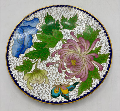 Vtg. Chinese Cloisonné Dish/Plate 6.25 Inches /j