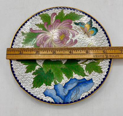 Vtg. Chinese Cloisonné Dish/Plate 6.25 Inches /j