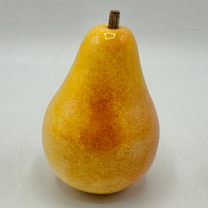 Vintage Italian Alabaster Fruit Set-Pear, Pomegranate, Peach & Banana-Handcrafted Collectibles /cb