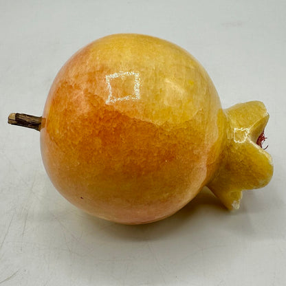 Vintage Italian Alabaster Fruit Set-Pear, Pomegranate, Peach & Banana-Handcrafted Collectibles /cb