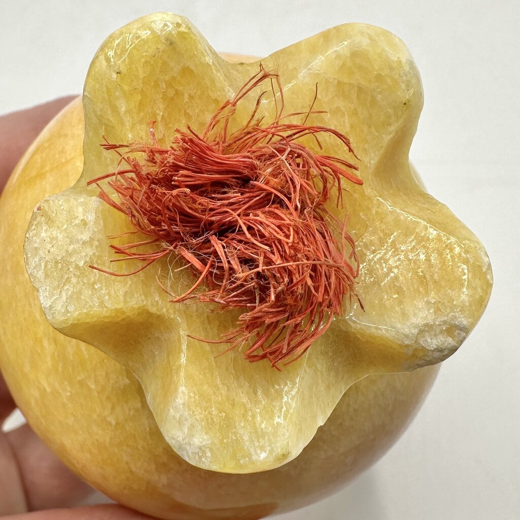 Vintage Italian Alabaster Fruit Set-Pear, Pomegranate, Peach & Banana-Handcrafted Collectibles /cb