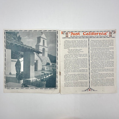 Antique 1920s Santa Fe Railroad-California Picture Book-Illustrated Travel Brochure /cb