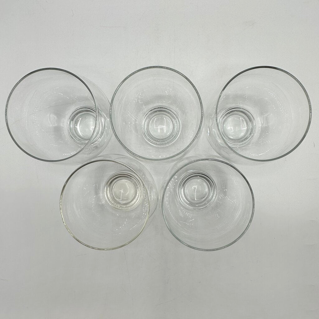 Set of 5 Vintage Stemless Brandy/Cognac Sniffters Glasses Weighted Stackable /cb