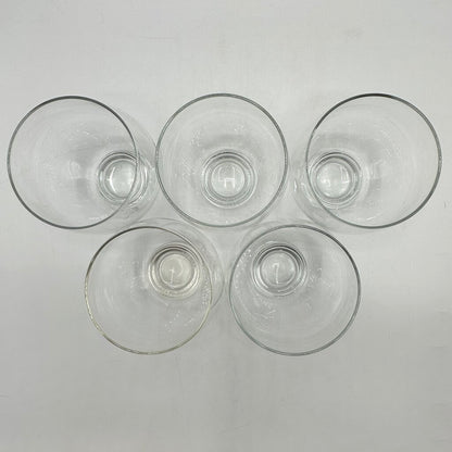 Set of 5 Vintage Stemless Brandy/Cognac Sniffters Glasses Weighted Stackable /cb