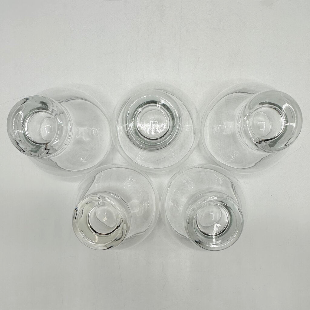 Set of 5 Vintage Stemless Brandy/Cognac Sniffters Glasses Weighted Stackable /cb