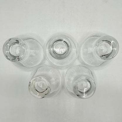 Set of 5 Vintage Stemless Brandy/Cognac Sniffters Glasses Weighted Stackable /cb