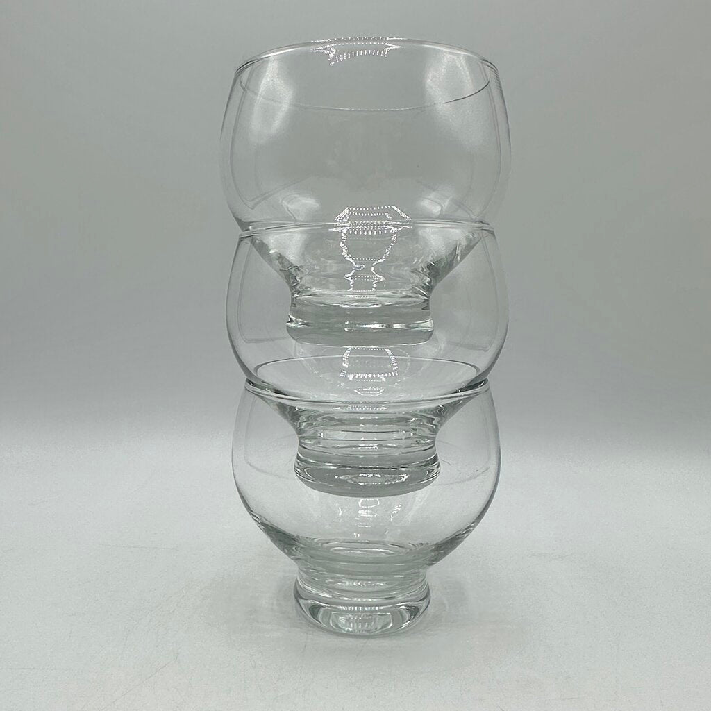 Set of 5 Vintage Stemless Brandy/Cognac Sniffters Glasses Weighted Stackable /cb
