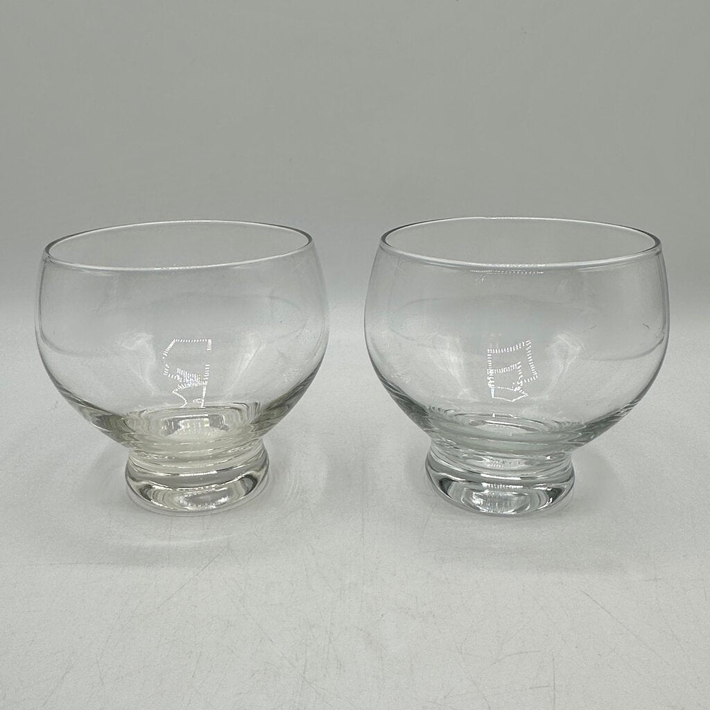 Set of 5 Vintage Stemless Brandy/Cognac Sniffters Glasses Weighted Stackable /cb