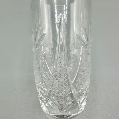 Set Of 4 Vintage Cut Crystal Short Stem Champagne Flutes 6 3/4” Fan, Crosshatch, Starburst /cb