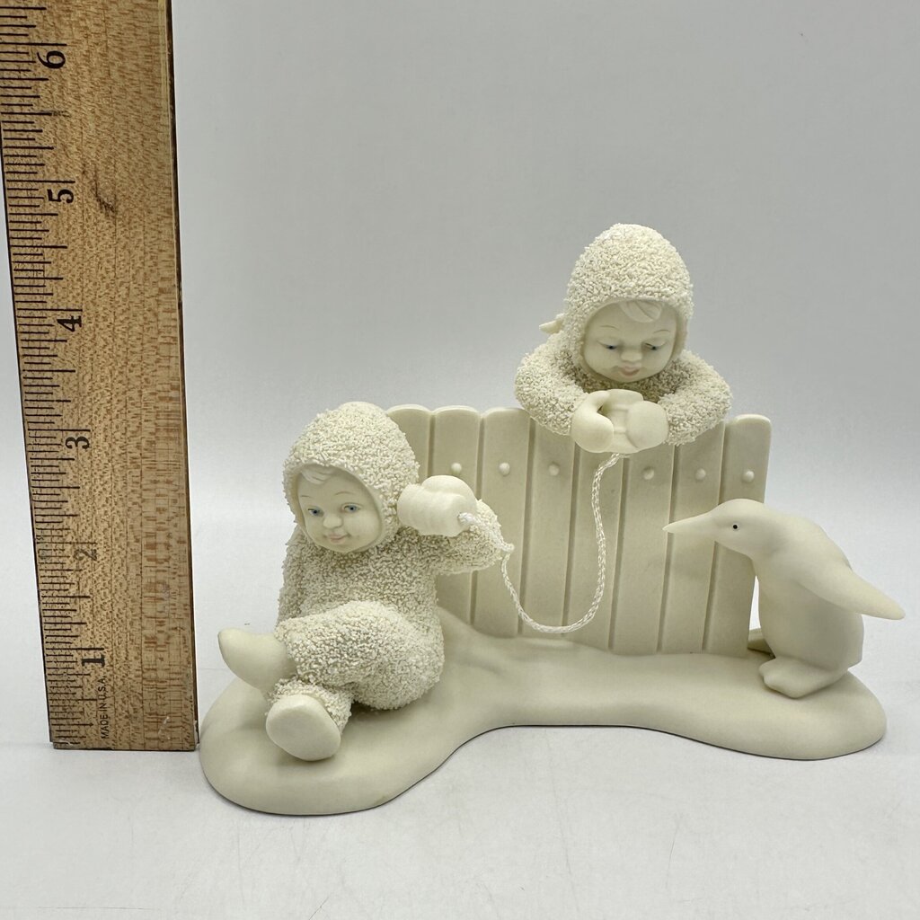 Lot of 3 Department 56 Snowbabies Figurines w/Boxes Snow Angels, Deer Friends, Burning Up The Lines /cb