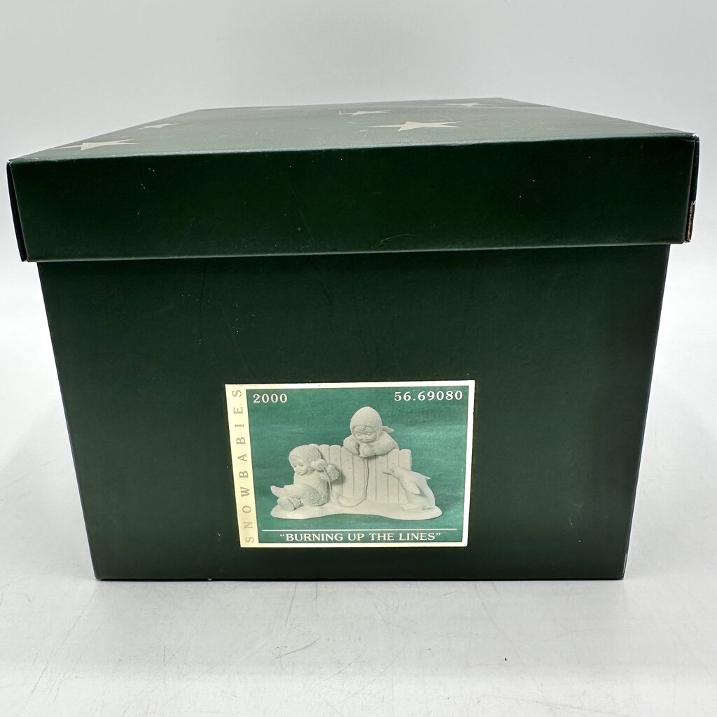 Lot of 3 Department 56 Snowbabies Figurines w/Boxes Snow Angels, Deer Friends, Burning Up The Lines /cb