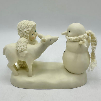 Lot of 3 Department 56 Snowbabies Figurines w/Boxes Snow Angels, Deer Friends, Burning Up The Lines /cb