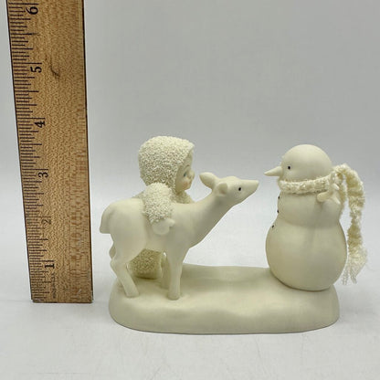 Lot of 3 Department 56 Snowbabies Figurines w/Boxes Snow Angels, Deer Friends, Burning Up The Lines /cb