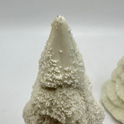 Set of 4 Department 56 Vintage Winter Tales Of The Snowbabies Frosty Forest Ceramic Pine Trees in 2 Boxes /cb