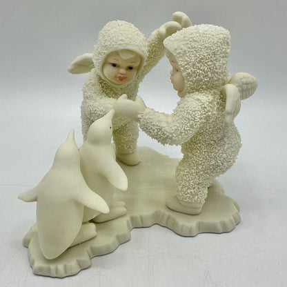 Lot of 2 Vintage Department 56 Snowbabies Figurines Playing Games Is Fun, We Make A Great Pair /cb