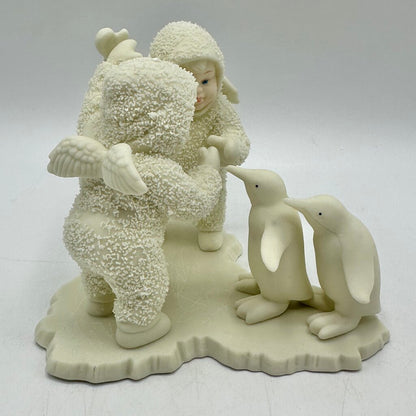 Lot of 2 Vintage Department 56 Snowbabies Figurines Playing Games Is Fun, We Make A Great Pair /cb