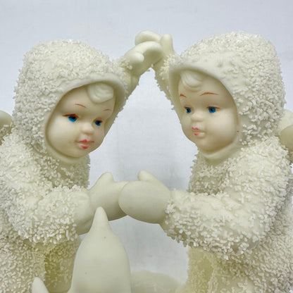 Lot of 2 Vintage Department 56 Snowbabies Figurines Playing Games Is Fun, We Make A Great Pair /cb