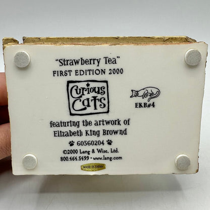 Curious Cats By Lang And Wise “Strawberry Tea” First Edition 2000 w/Box /cb
