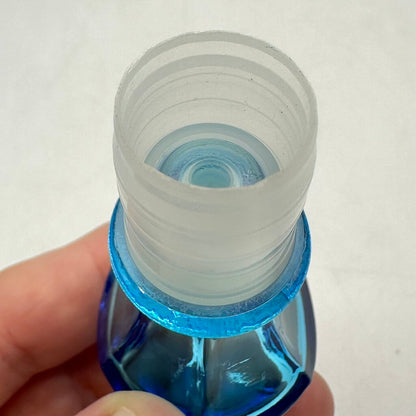 Vintage MCM Blue Glass Decanter Genie Bottle Made In Belgium /cb