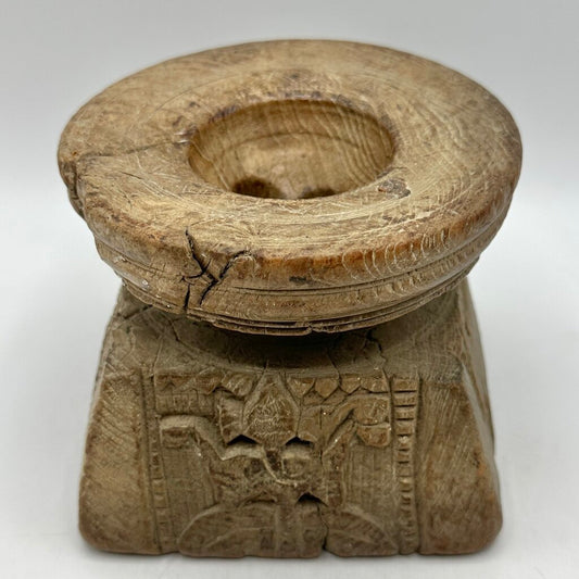Antique Indian Hand Carved Wooden Agricultural Seed Spreader Bijni Primitive /cb