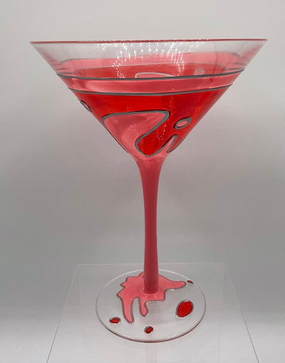 Vintage Pair of Hand Painted Cocktail Martini Glasses