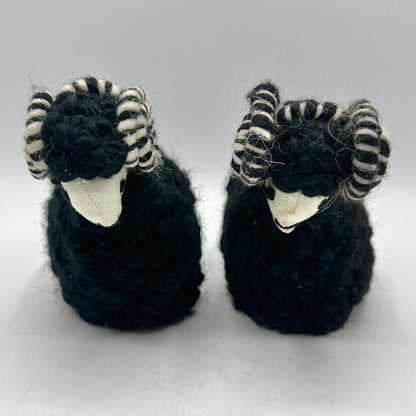 Set of 3 Vintage Makowinaka Polish Folk Art Wool Sheep/Ram Figural Door Stops /cb