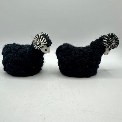 Set of 3 Vintage Makowinaka Polish Folk Art Wool Sheep/Ram Figural Door Stops /cb