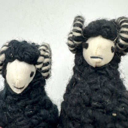 Set of 3 Vintage Makowinaka Polish Folk Art Wool Sheep/Ram Figural Door Stops /cb