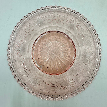 Vintage Imperial Glass Pink Strawflower Mayonnaise Bowl Underplate & Spoon /cb
