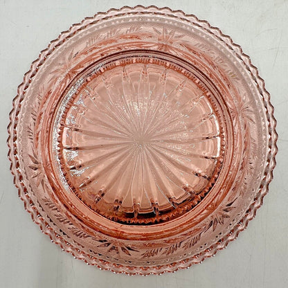 Vintage Imperial Glass Pink Strawflower Mayonnaise Bowl Underplate & Spoon /cb