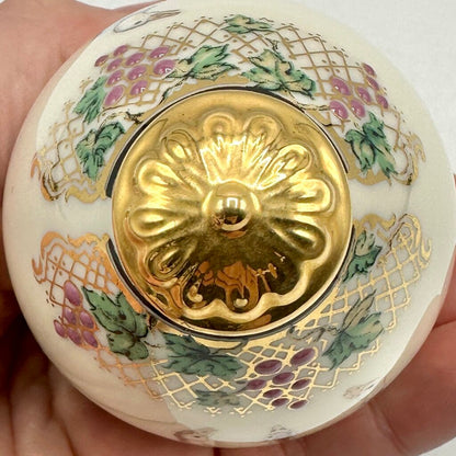 Vintage 1996 Lenox China Treasures Porcelain Goose Easter Egg With Brass Stand /cb