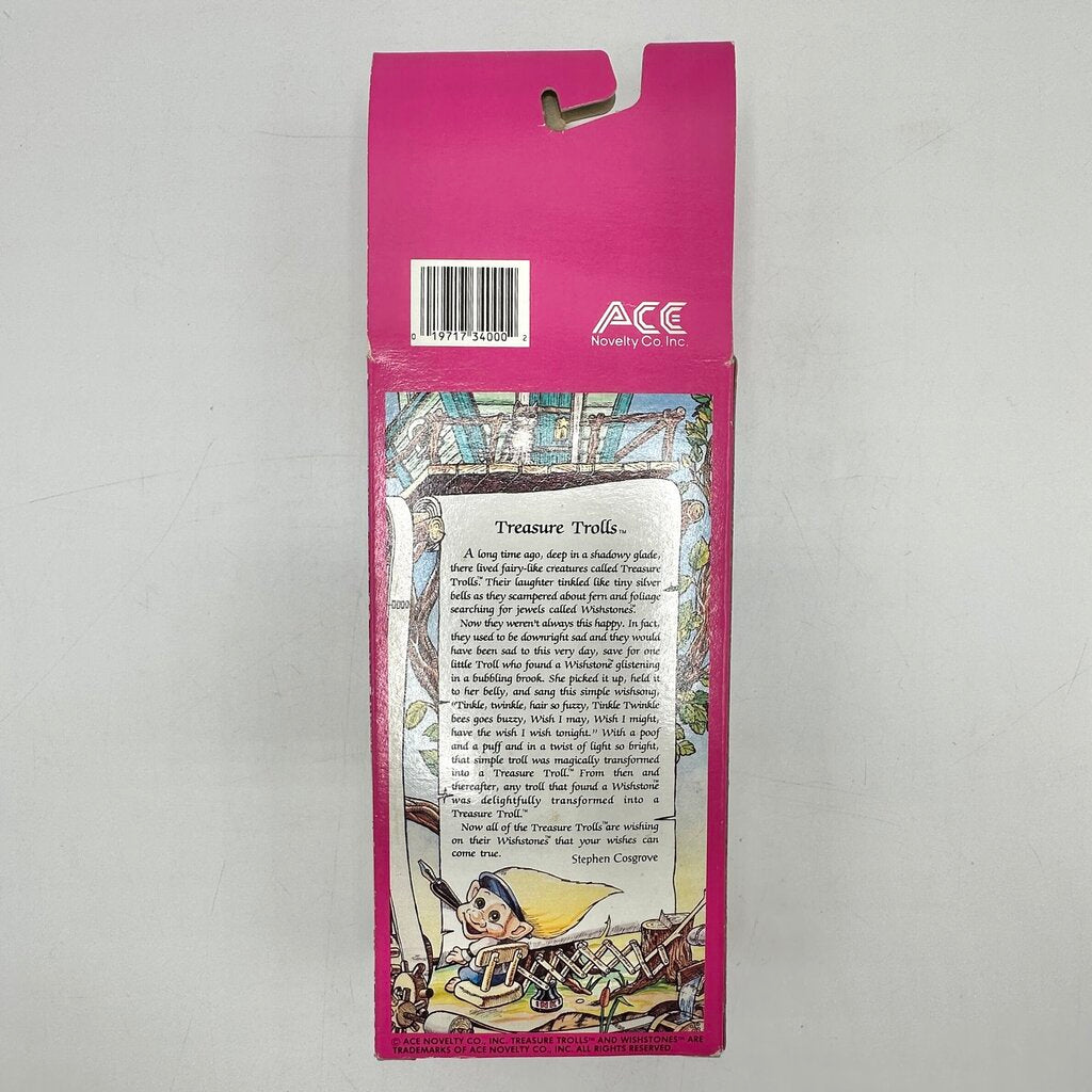 Vintage Ace Novelty Co. Treasure Troll With Wishstone Red Hair New In Box /cb