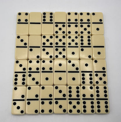 Vintage Promotional Links Industries 28pc Domino Set - Jamaican Flag Back - Printed in Jamaica - Double Six - Case Included /s