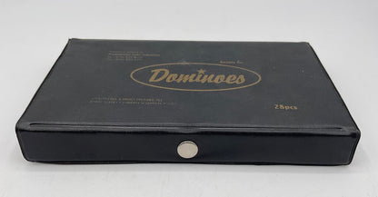 Vintage Promotional Links Industries 28pc Domino Set - Jamaican Flag Back - Printed in Jamaica - Double Six - Case Included /s