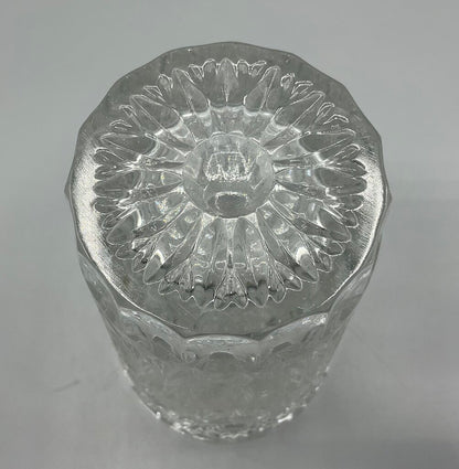 Vintage Heavy Cut Crystal Vase 8” Tall /s