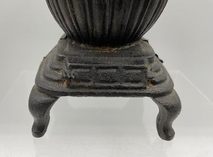 Antique Miniature Cast Iron Potbelly Stove 6” Tall /s