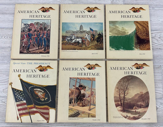 Lot of 6 Vintage “American Heritage” Hardcover History Books (Feb. 1964 - Dec. 1964) /sb
