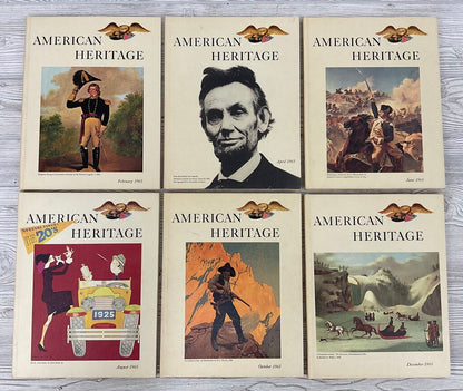 Lot of 6 Vintage “American Heritage” Hardcover History Books (Feb. 1965 - Dec. 1965) /sb