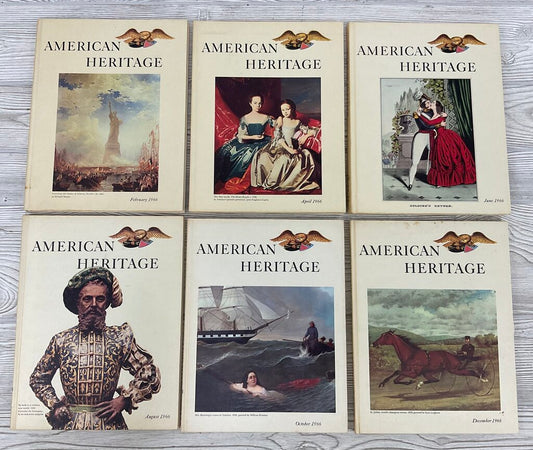 Lot of 6 Vintage “American Heritage” Hardcover History Books (Feb. 1966 - Dec. 1966) /sb