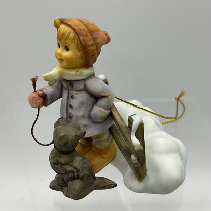 Lot of 2 German M.J. Hummel Ornaments “Letter to Santa” (935471) & “Starlight Starbright” (935255) In Original Boxes 3.5” /s