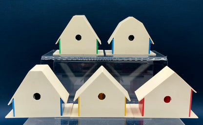 5 Vintage 1960’s Christmas Putz Illuminated Swiss Village Houses /b