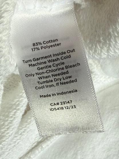 Talbots Womens White Collar Sweatshirt Short Sleeve Large NWT /rb