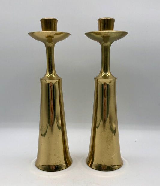 Pair 1950’s Jens Quistgaard Brass Candlesticks for Dan’s Denmark