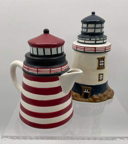 David Carter Brown “By the Sea” Lighthouse Sugar & Creamer Set Sakura /s
