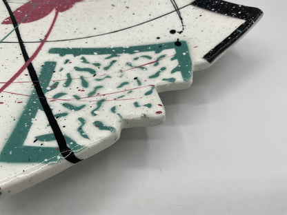 Starship Studio Pottery Abstract Footed Serving Dish/Plate Signed by Rosalyn Tyge /s