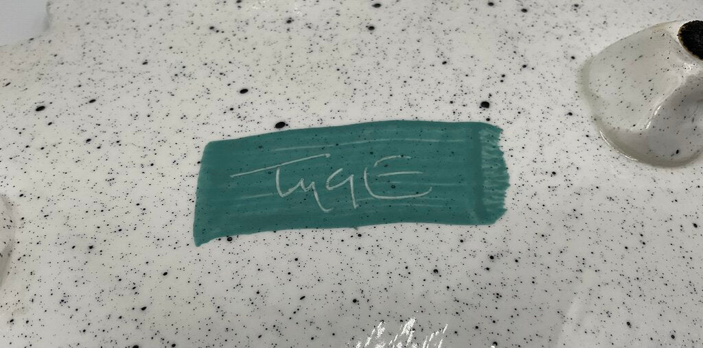 Starship Studio Pottery Abstract Footed Serving Dish/Plate Signed by Rosalyn Tyge /s